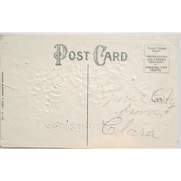 Lot Of Four Vintage Antique Embossed Postcards Flowers - Picture 6 of 9